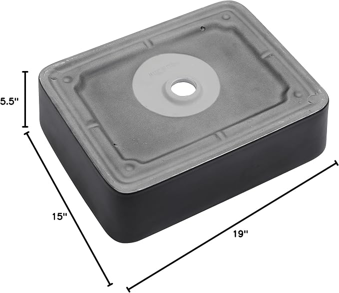 Bathroom Vessel Sink Ceramic Art Basin Above Counter White and Black | 19"x15" Rectangular Bathroom Sink Porcelain Vessel Vanity Sink