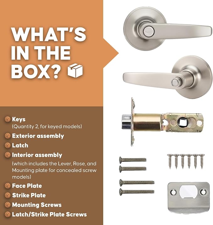 Copper Creek DL1231SS Daley Push Button Privacy Door Lever, Satin Stainless
