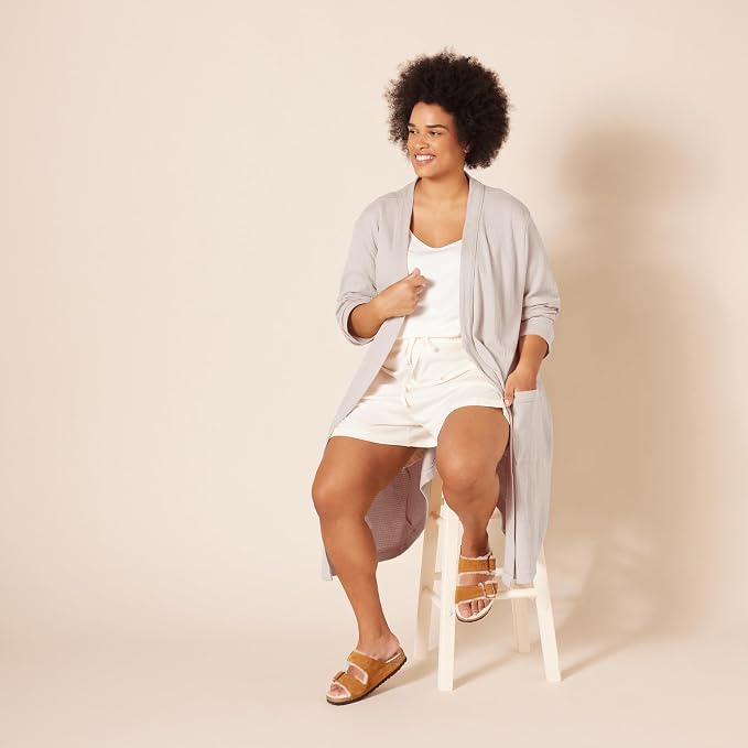 Amazon Essentials Women's Lightweight Waffle Full-Length Bath Robe (Available in Plus Size)