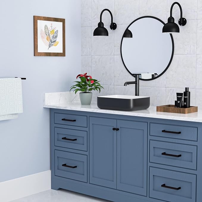 20x15 inch Rectangular Vessel Sink Above Counter Bathroom Sink | Black and White Bathroom Vessel Sink Above Counter Ceramic Porcelain Bathroom Vanity Sink Art Basin