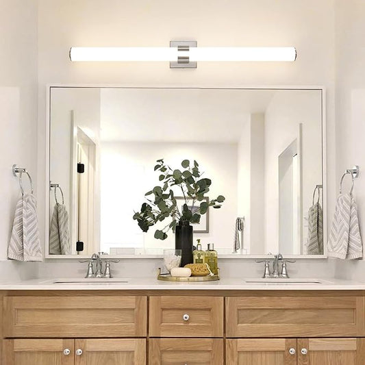 AIJIASI Bathroom Vanity Light Fixtures - 39 Inch Brushed Nickel Bathroom Lights Over Mirror, 36W 3000K Dimmable LED Vanity Light Bar Modern Wall Sconce Light for Mirror Living Room Gallery Hallway