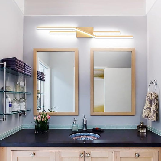 SOLFART Bathroom Lighting Fixtures Over Mirror Dimmable Bronze LED Vanity Lights for Bathroom 40 Inch Wall Lights
