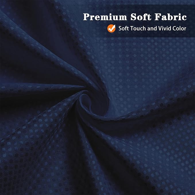Shower Curtain Set, for Bathroom Decor 72" x 72", Modern Navy | Navy Waffle Textured Solid Waffle Textured Cloth Waterproof Matching Window Shower Curtain 36 x 30 Inches