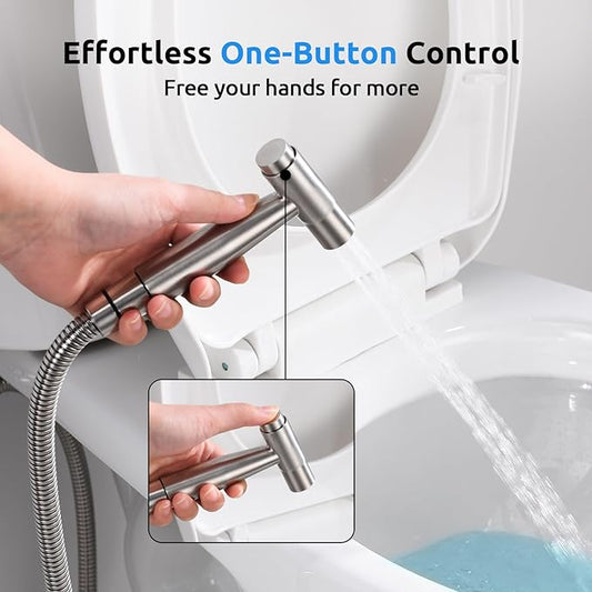 Arofa Hands-Free Bidet Sprayer for Toilet, Adjustable Water Pressure | Muslim Shower Toilet, Leak-Free Bidet Hose, Tank or Wall Mount, Feminine/Baby Wash, Cloth Diaper Rinse, Easy Installation