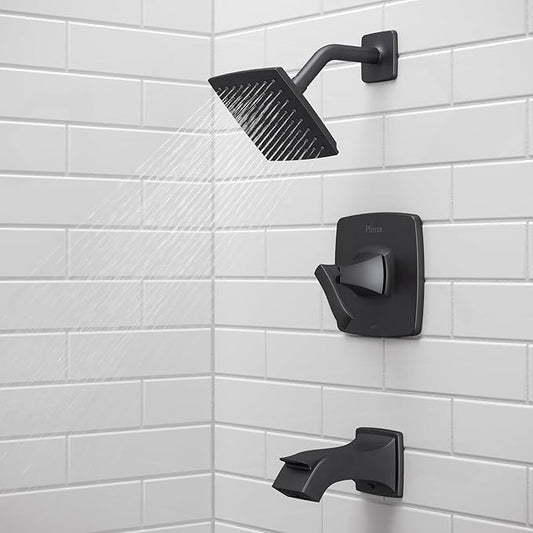 Pfister Venturi Tub & Shower Trim Kit, Valve and Cartridge Included, 1-Handle, Matte Black Finish, 8P8WS2VNSB