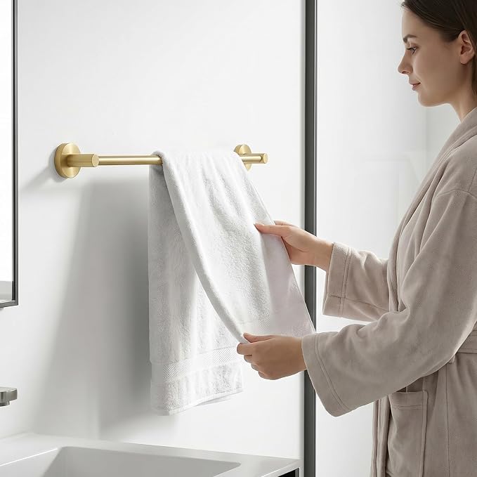 24-Inch Wall Mounted Towel Racks for Bathroom, 4-Piece Towel Bar Set | Rust-Resistant SUS 304 Stainless Steel, 4-Piece Towel Bar Set, sturdy wall mount, space-saving humid bath towel storage rack