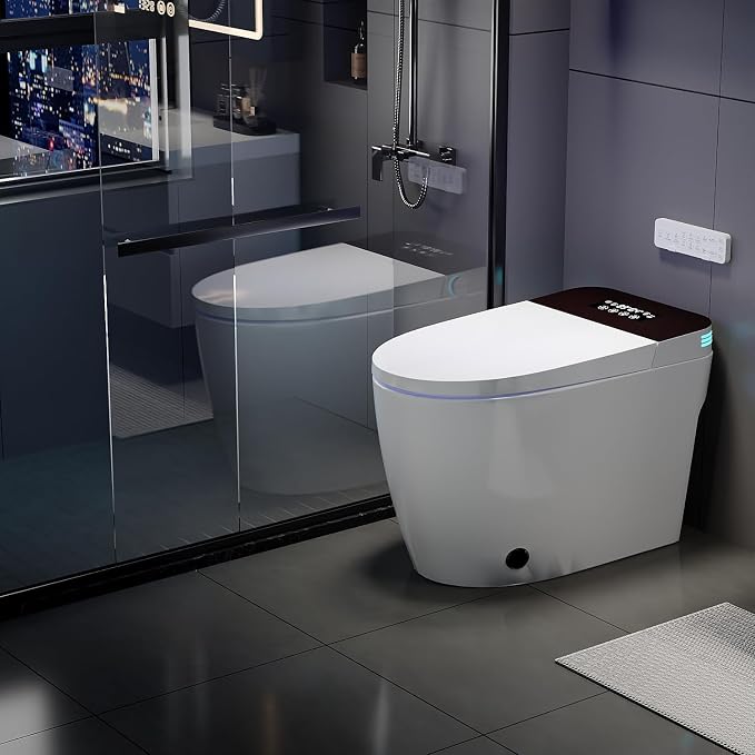 TOTTE Smart Toilet with Bidet, Hands-Free with Auto Open/Close Lid & Self-Cleaning Bowl | Adaptive Warm Water Wash & Heated Seat, Built-in Aroma, One-Piece Elongated Design