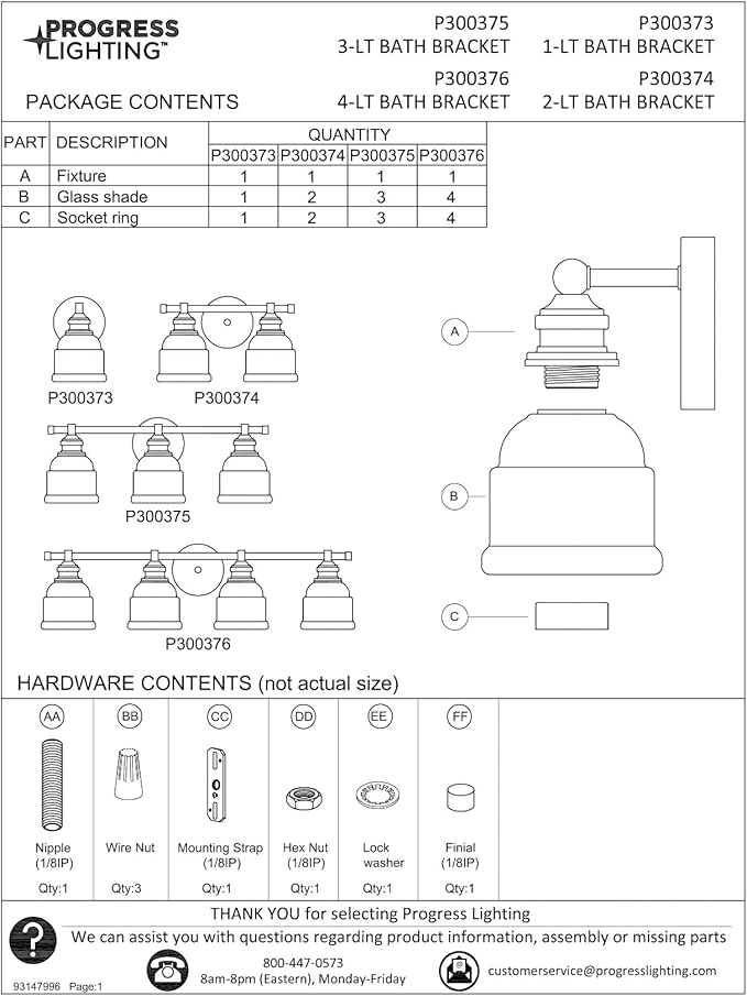 Progress Lighting Ambrose Collection 5 in. 1-Light Polished Chrome Clear Glass New Traditional Bath Vanity Light