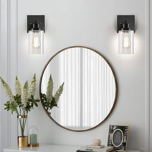 Plug in Wall Sconces, 2 Pack Wall Lamp, Rustic Plug in Wall Light Sconces, Sconces Wall Lighting, E26 Modern Wall Light Fixtures