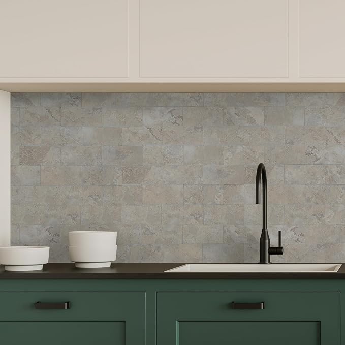2026 New Upgrade Peel and Stick Backsplash Tile, Peel and Stick 11.34" X 11.57" Wall Tile for Kitchen, Bathroom, Fireplace, Laundry (Beige Stone Rocks, 20 Packs)