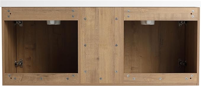 48 Inch Bathroom Vanity Without Sink Top,48" Floating Bathroom Vanity No Sink Top,Modern Floating Vanity Cabinet for Bathroom,Wall Mounted Plywood Vanity Cabinet,Brown