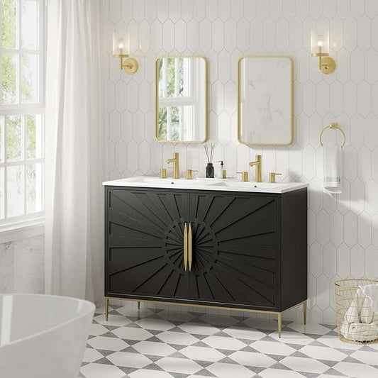 Modway Awaken Bathroom Vanity Cabinet, 48", White Black