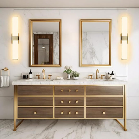 24in Modern Wall Sconces, Dimmable Bathroom Vanity Lights, 3000K Warm White LED Indoor Sconces Lighting for Bathroom, Stairs, Living Room, Bedroom. Hardwired.
