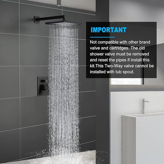 Gabrylly Rain Shower Head with handheld Shower System, Shower Faucet Set with High Pressure 10" Rain Shower head Set, 2 Way Shower Valve Kit, Oil Rubbed Bronze