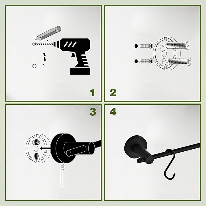 22 Inch Bathroom Towel Rack with 5 Hooks for Hanging Items Wall Mounted Hangers for Kitchen Bathroom and Bedroom Wall (Brushed) YIGUANXIN