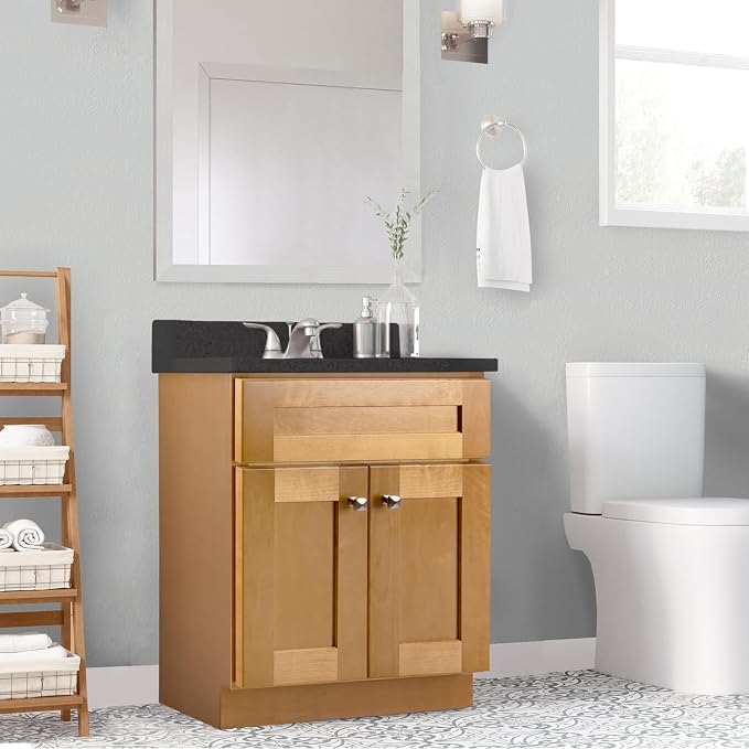 Design House Brookings Bathroom Vanity, 24", Modern Birch | Adjustable Hinges, Freestanding, Contemporary/Modern, Wood, Bath, 587113