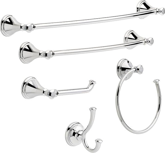 Delta Cassidy (1-Pack) 24'' Double Towel Rack for Bathroom Polished Chrome Double Towel Bar for Bathroom Wall Towel Holder Dual Rod Wall Mounted 79725