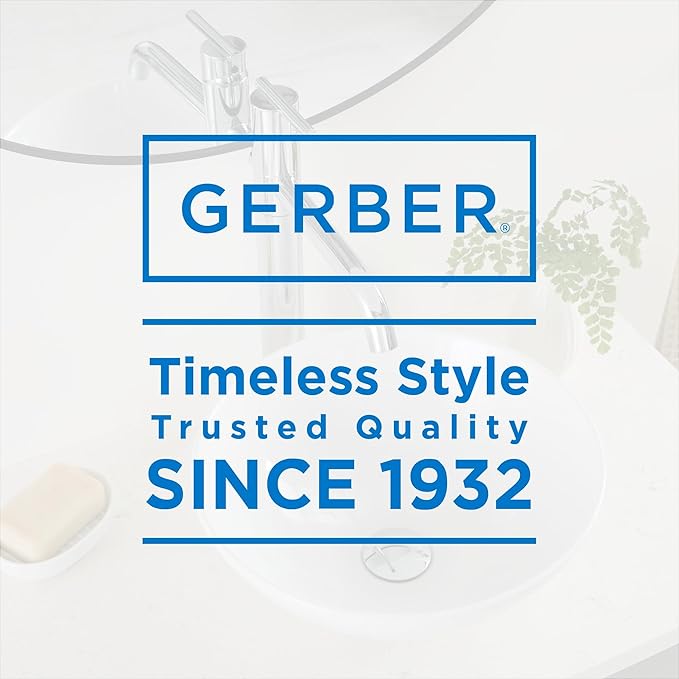 Gerber Cymira 15 in. Round Vessel Bathroom Sink, Above-Counter Glazed White Fireclay Ceramic Vanity Sink, Modern Transitional Basin Sink Bowl, G0013771