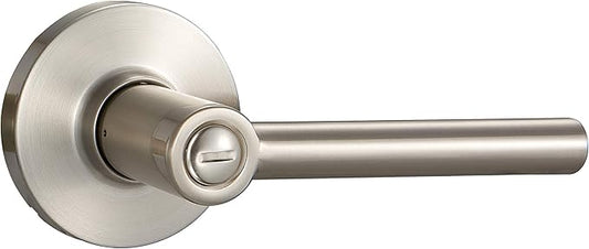 Amazon Basics Contemporary Madison Door Lever - Privacy- Satin Nickel, 1-Pack