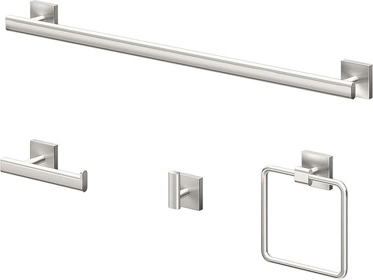Gatco 4075 Elevate Single Robe Hook, Wall Mounted Hook for Bathroom Towels & Robes, Satin Nickel