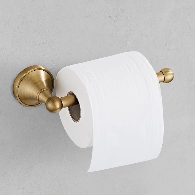 Antique Brass Toilet Paper Holder Hand Towel Ring, Brass Bathroom Accessories Set Towel Holder Toilet Paper Roll Holder, Antique Farmhouse Bathroom Hardware 2 Pieces Set Wall Mount Stainless Steel