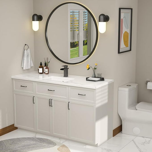Bathroom Vessel Sink 18" x 12" Rectangle Vessel Sink With Faucet And Drain Combo Bowl Sink Bathroom Vessel Sinks Countertop Rectangular White Farmhouse Lavatory Vanity Sink Basin