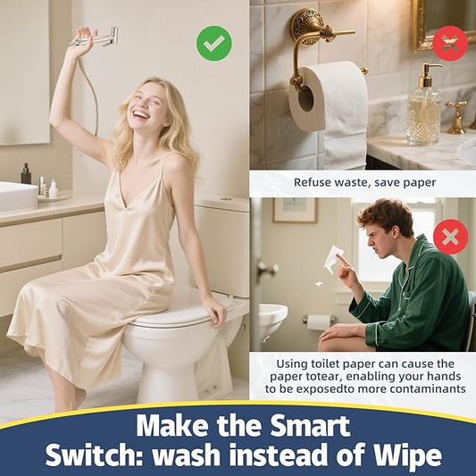 Handheld Toilet Bidet Sprayer for Toilet-Adjustable Water Pressure Control with Bidet Hose for Feminine Wash, Stainless Steel Brushed Nickel Cloth Diaper for Baby Wash (Stainless Steel, 1)
