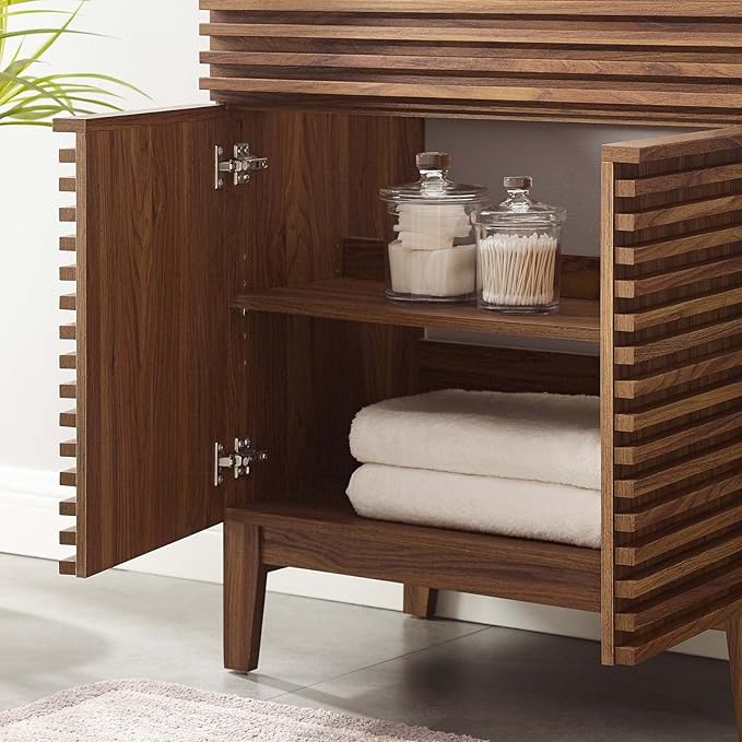 Modway Render 30" Bathroom Vanity in Walnut - Sink Basin Not Included