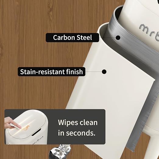 MRBIN Metal Slim Bathroom Motion Sensor Trash Can with Lid and Wheels, 13L / 3.4gal Electric Touchless Toilet Waste Basket with Legs for Narrow Vanity, Rvs, Dorm, Kitchen, Cream White