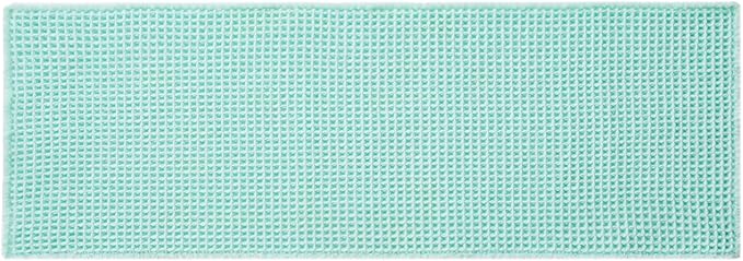TYUU Waffle Runner Rug Bathroom, Long Boho Bath Mat, 72x24 Aqua Blue | Super Absorbent Quick Dry Bath Rug, Non-Slip Backing, Soft Waffle Washable Farmhouse Bathroom Mats, Tub, Shower & Home Decor