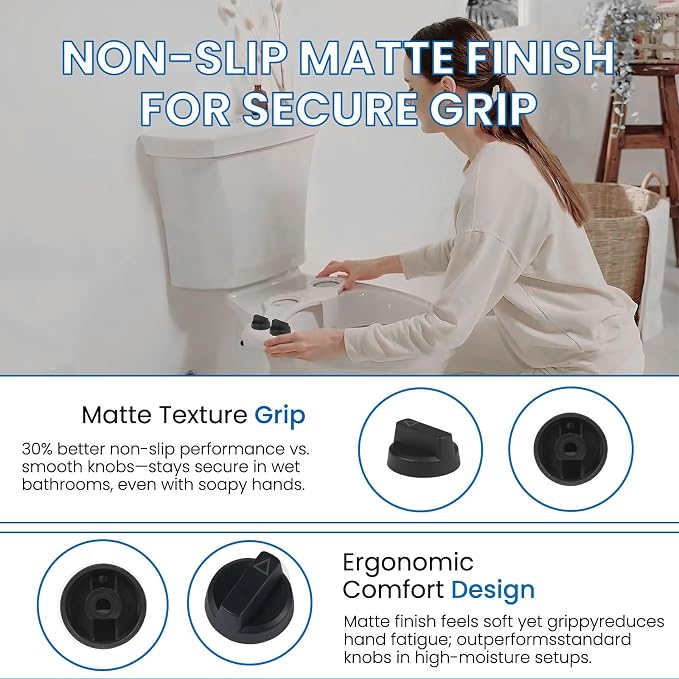 Replacement Knob for Luxe Bidet Neo 120 & Neo 185, Black | Durable Bidet Toilet Parts, With Symbols, Easy Install