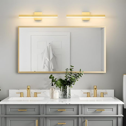 Gold Bathroom Vanity Light 23.6 inch, 20W Dimmable 5CCT LED Modern Bathroom Light Fixture Over Mirror Hardwired - ETL Certificated