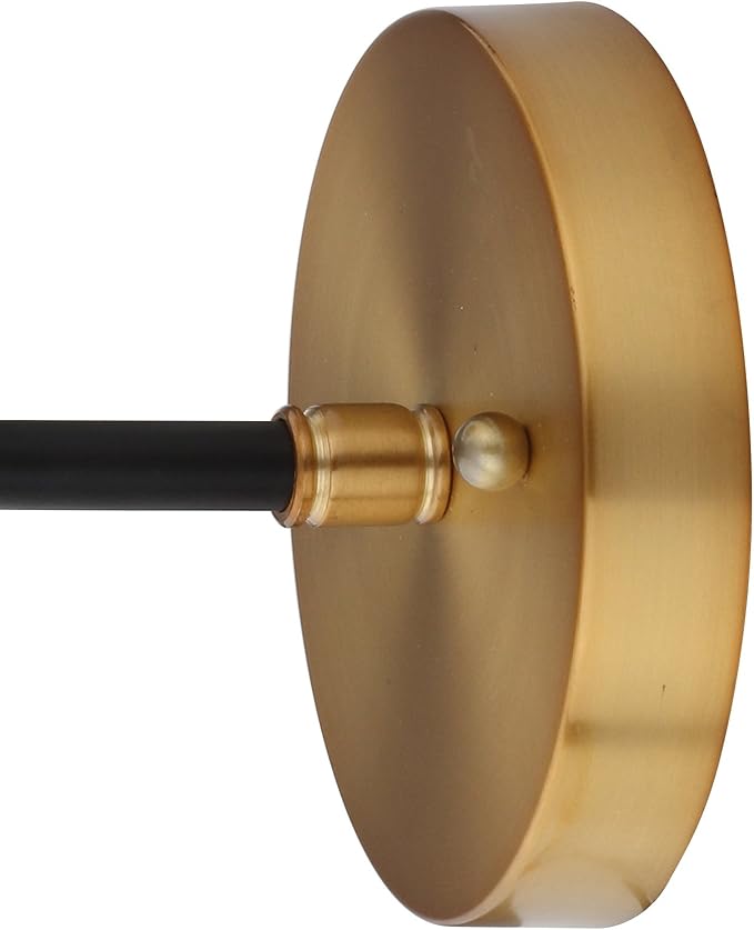 JONATHAN Y 6" Black/Brass Gold 1-Light LED Wall Sconce Vanity Lighting, Clear Glass Globe Shade Modern Contemporary Sconce for Bathroom Mirror, Hallway, UL Listed JYL9009A