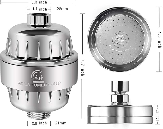 Handheld Shower Head With Filter - 15+2 Stage Filtration for Imporved Water - Vitamin C and E Infused With SPA Effect - High Pressure Head With Hose