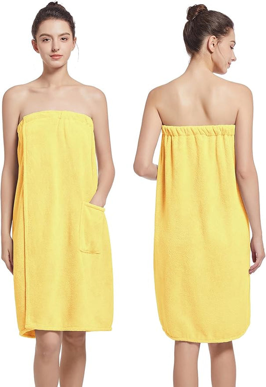 Women'S Soft Wrap Towel Full Length,Bath Robe After Shower Female Plush Long,Spa Bathrobes Lightweight With Pockets