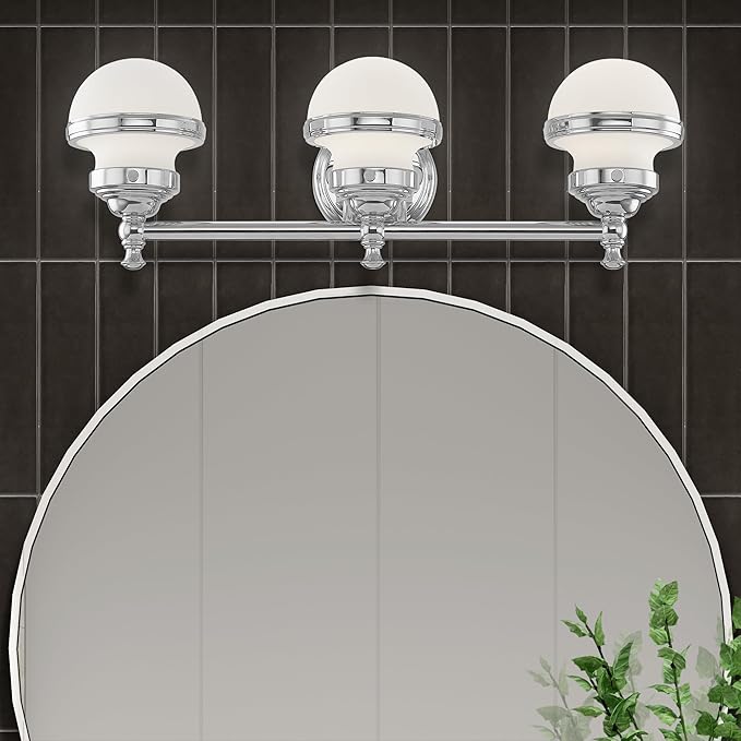Livex Lighting 5713-05 Oldwick 3 Polished Chrome Bath Light, 24 x 7.25 x 8.25
