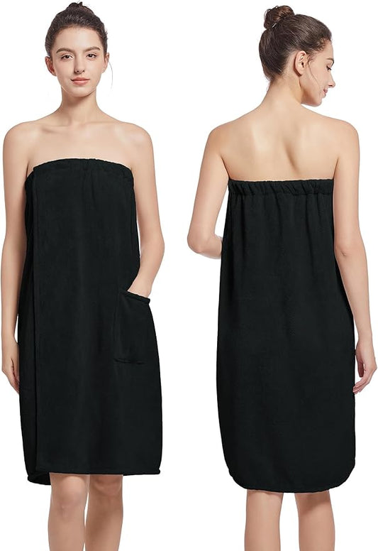 Women'S Soft Wrap Towel Full Length,Bath Robe After Shower Female Plush Long,Spa Bathrobes Lightweight With Pockets