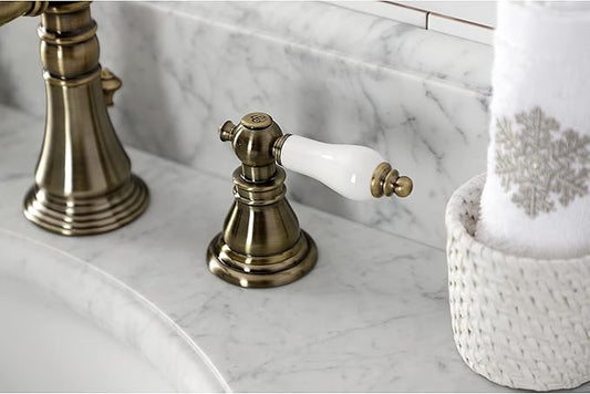 Fauceture FSC19733APL American Patriot Widespread Bathroom Faucet with Brass Pop-Up, Antique Brass