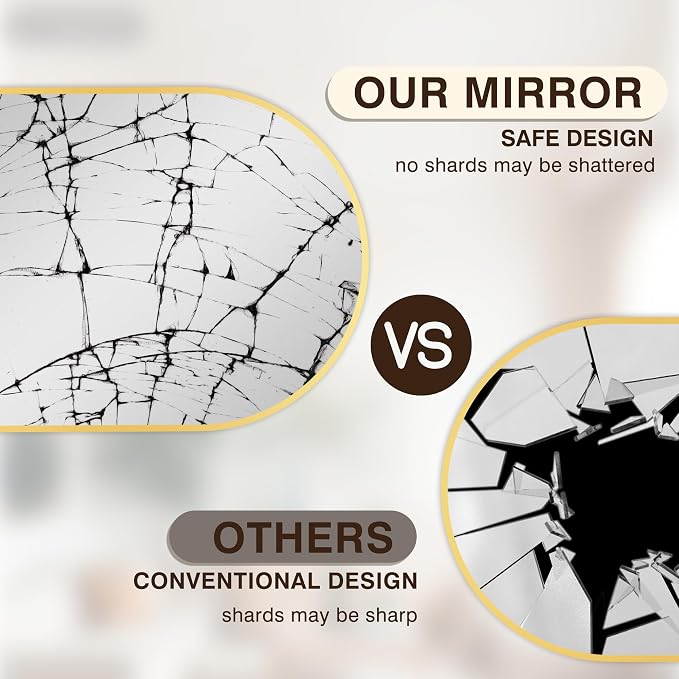 FICTOR 20" x 30" Arched Bathroom Vanity Mirror for Over Sink, Gold | Anti-Rust Metal Framed, HD Tempered Shatter-Proof Glass, Modern Wall Mirror for Entryway, Living Room, Bedroom