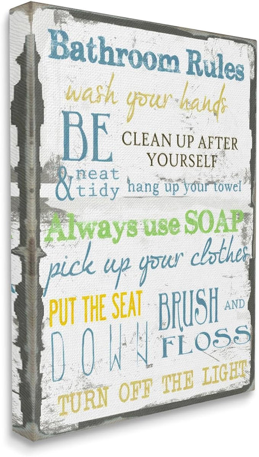 'The Stupell Home Decor 'Bathroom Rules ''| Canvas Art