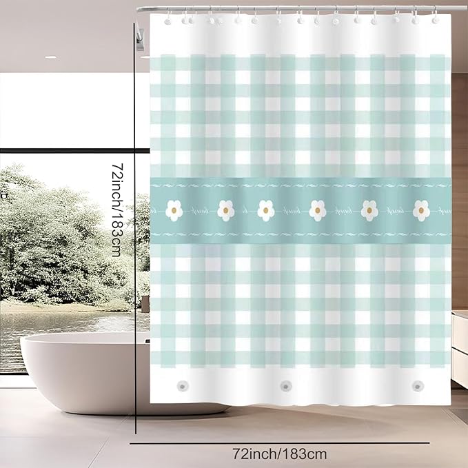 Shower Curtain Liner, 4G PEVA Shower Liner, Plastic Peva Waterproof Shower Curtains, 72x72 inch with Grommet Holes 3 Magnetic Weights