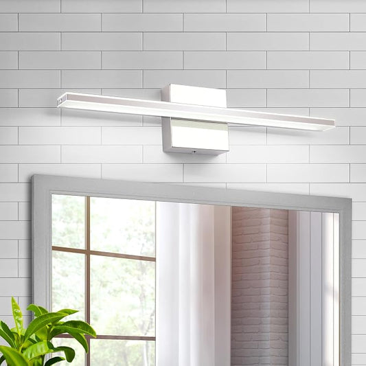LED Vanity Light Bar 20 Inch Bathroom Light Fixtures 12W Over Mirror Lighting Chrome Vanity Lights Fixtures Modern Bathrooms Lamps Acrylic Bath Wall Light Fixtures