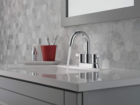 Peerless Precept Centerset Bathroom Faucet Chrome, Bathroom Sink Faucet, Drain Assembly, Chrome P299102LF