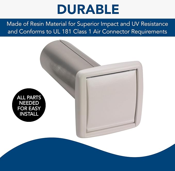 Broan-NuTone WVK2A Flexible Wall Ducting Kit for Ventilation Fans, Exhaust Fan 9-Piece Duct Kit, 4-Inch