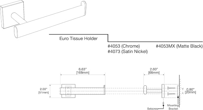 Gatco 4073 Elevate Euro Tissue Holder, Satin Nickel