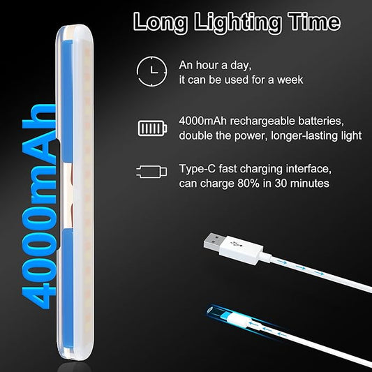 Wireless Vanity Lights for Mirror, Rechargeable Battery Operated Stick on Lamp, Adjustable Makeup Light, Cordless Magnetic LED Bar Renter Friendly Lighting Decor Gift, Black