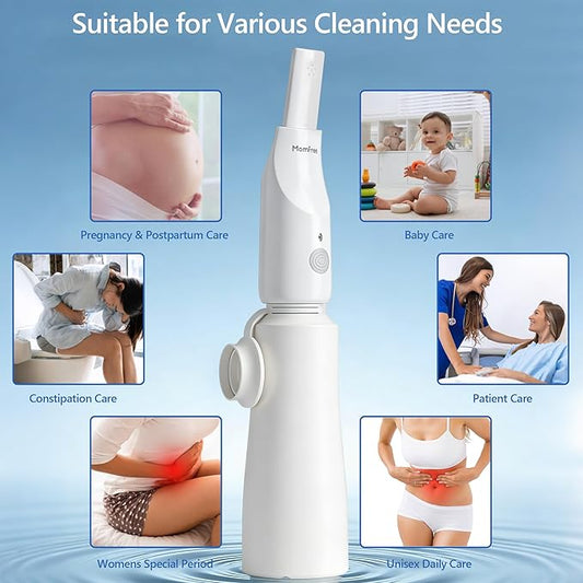Portable Bidet for Travel - Rechargeable Electric Travel Bidet Peri Bottle with Adaptor & 3 Speed Modes, IPX7 Waterproof Portable Bidet for Women Men Baby Pregnancy Postpartum Personal Hygiene