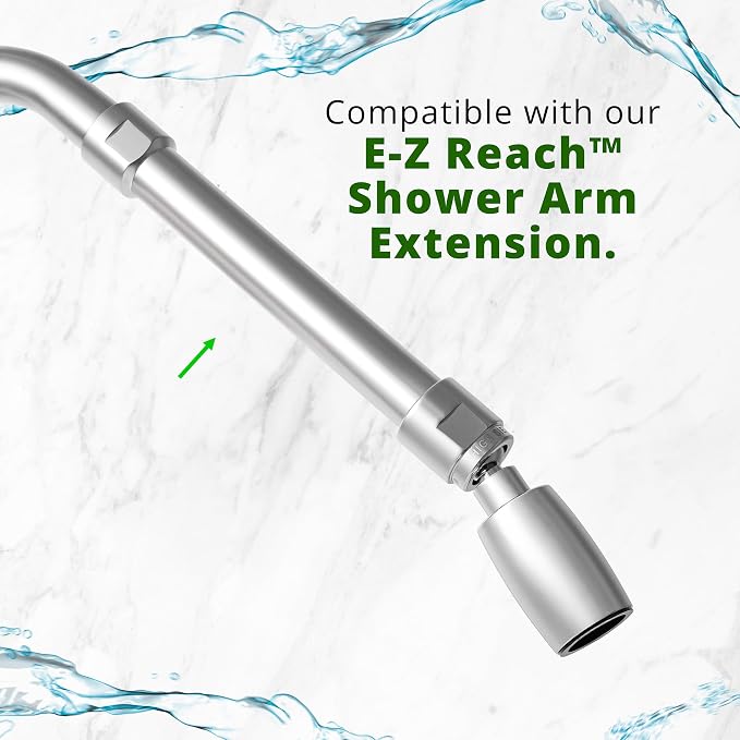 High Sierra® Classic™ Solid Metal 1.25 GPM Award Winning, Ultra Low Flow Shower Head. Patented Nozzle Never Clogs. Long Nut Hides Shower Arm Threads. Polished Chrome Finish
