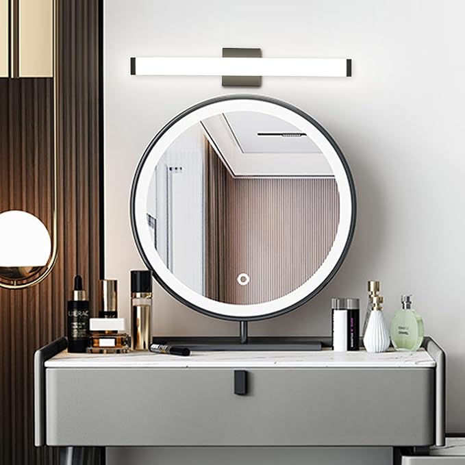 24" LED Vanity Light, 14W 5CCT Dimmable, Brushed Balck | Wall Bar Light, Rust & Moisture Resistant, Dimmable 2700K-5000K, Energy-saving, moisture-proof, Dresser Bathroom over Mirror