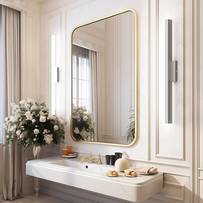 Ralbay 40inch Brushed Nickel Vanity Light with 5 Color Temperature (2700K-6000K) Dimmable Acrylic Metal 36W LED Modern Bathroom Lighting Over Mirror